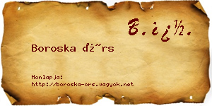 Boroska Örs névjegykártya